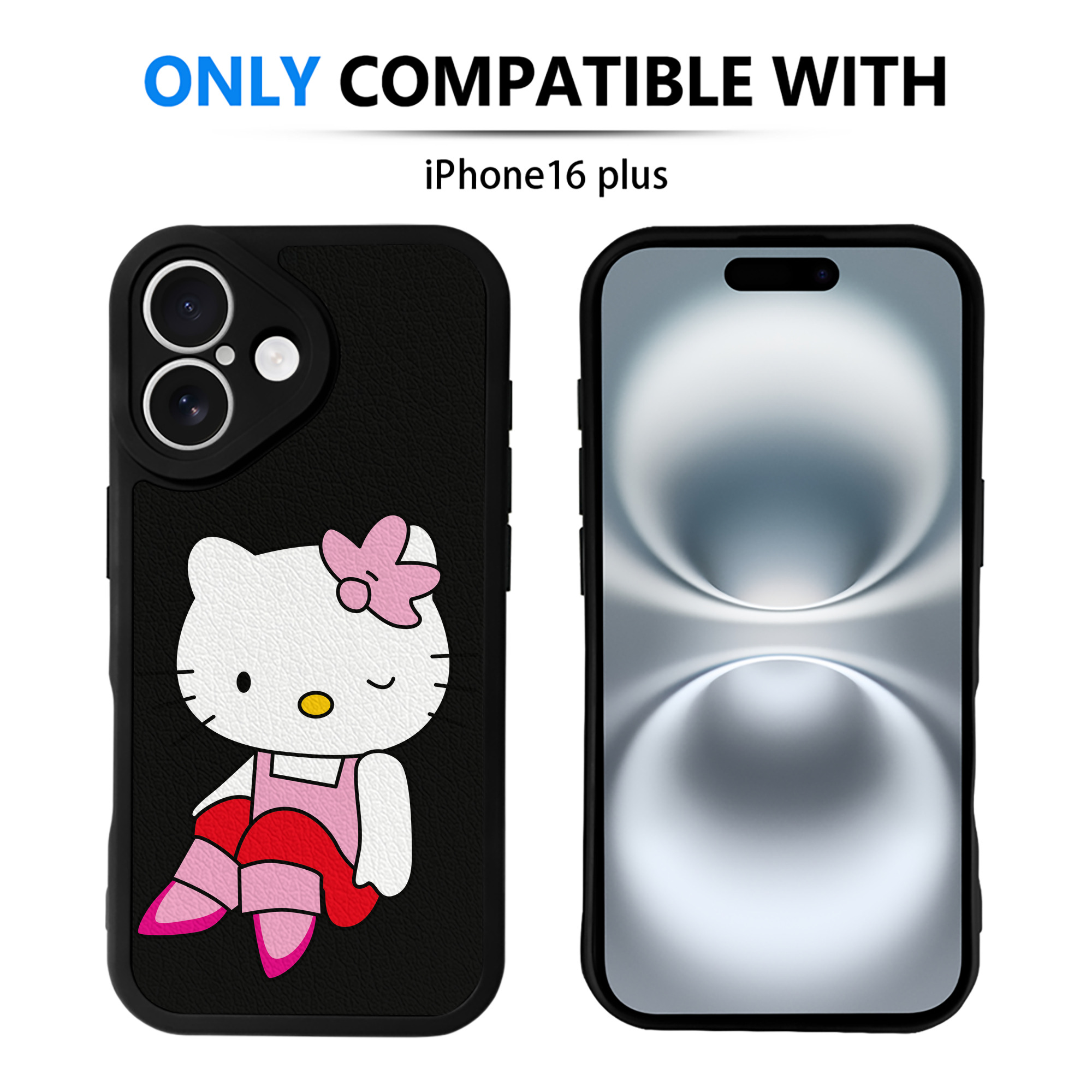 （画像用） Hello Kitty ハローキティ 【iPhone 16シリーズ対応】シリコンスマホケース（レザー調） 材質：シリコン